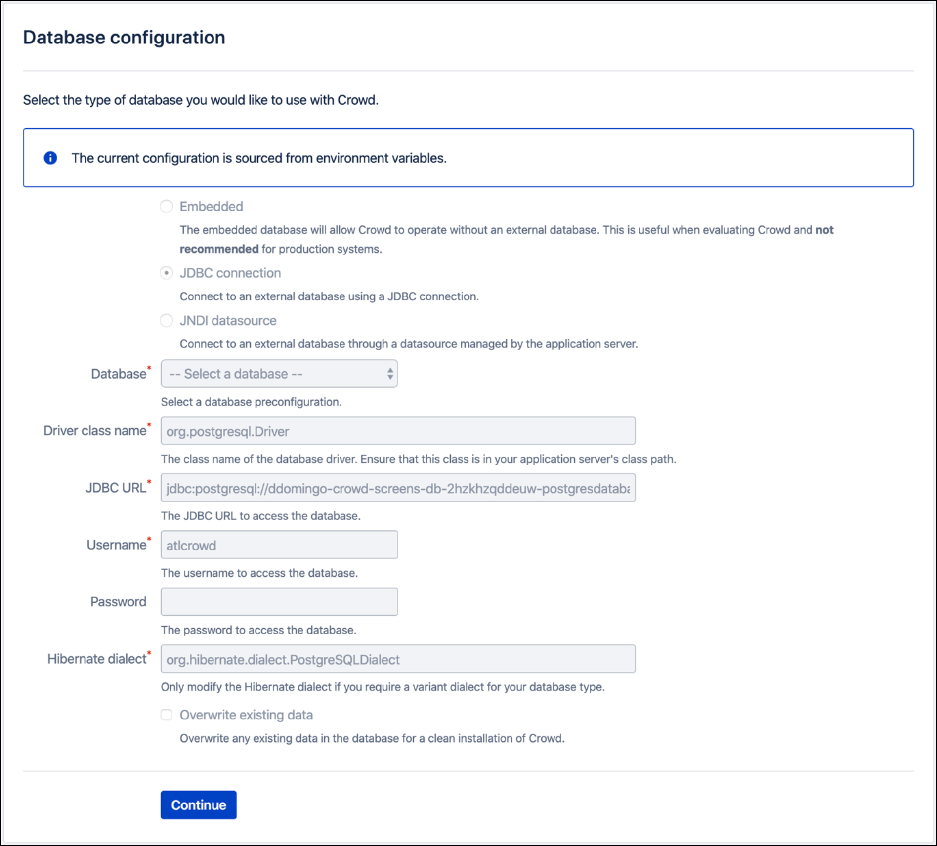 qs crowd dbconfig